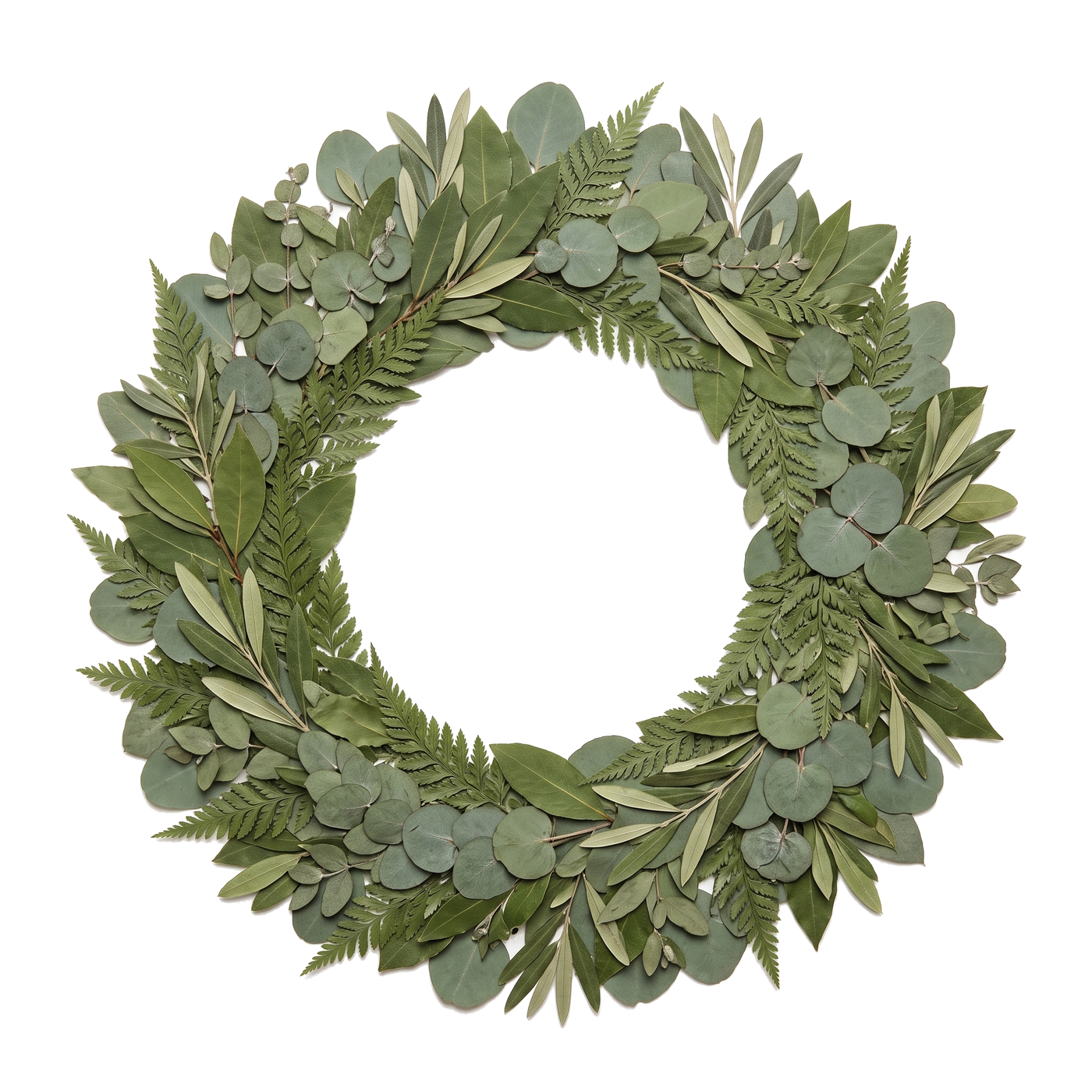A green foliage wreath, flowered by the people who loved her