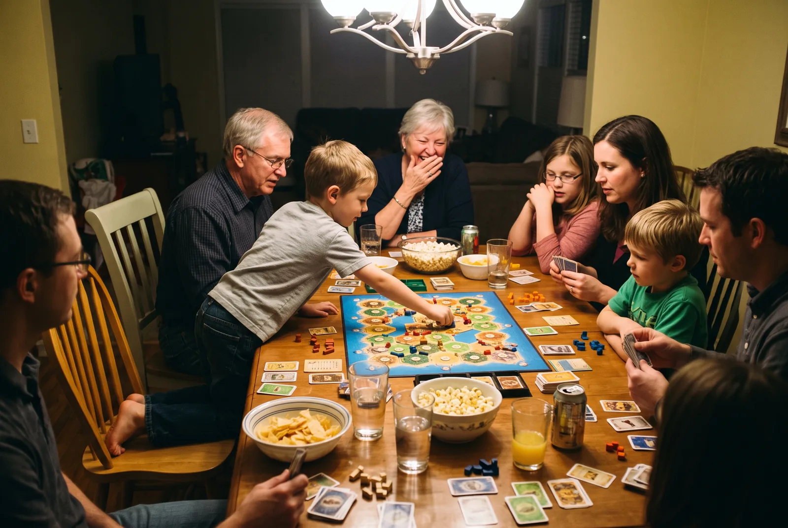 Game night, every age at one table