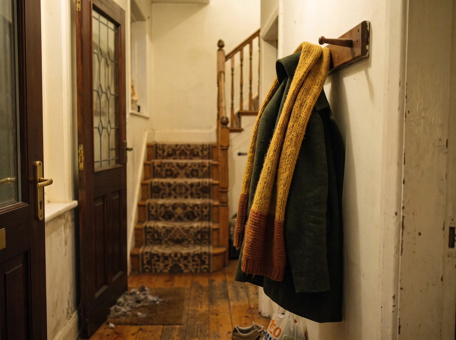 The coat on its hook
